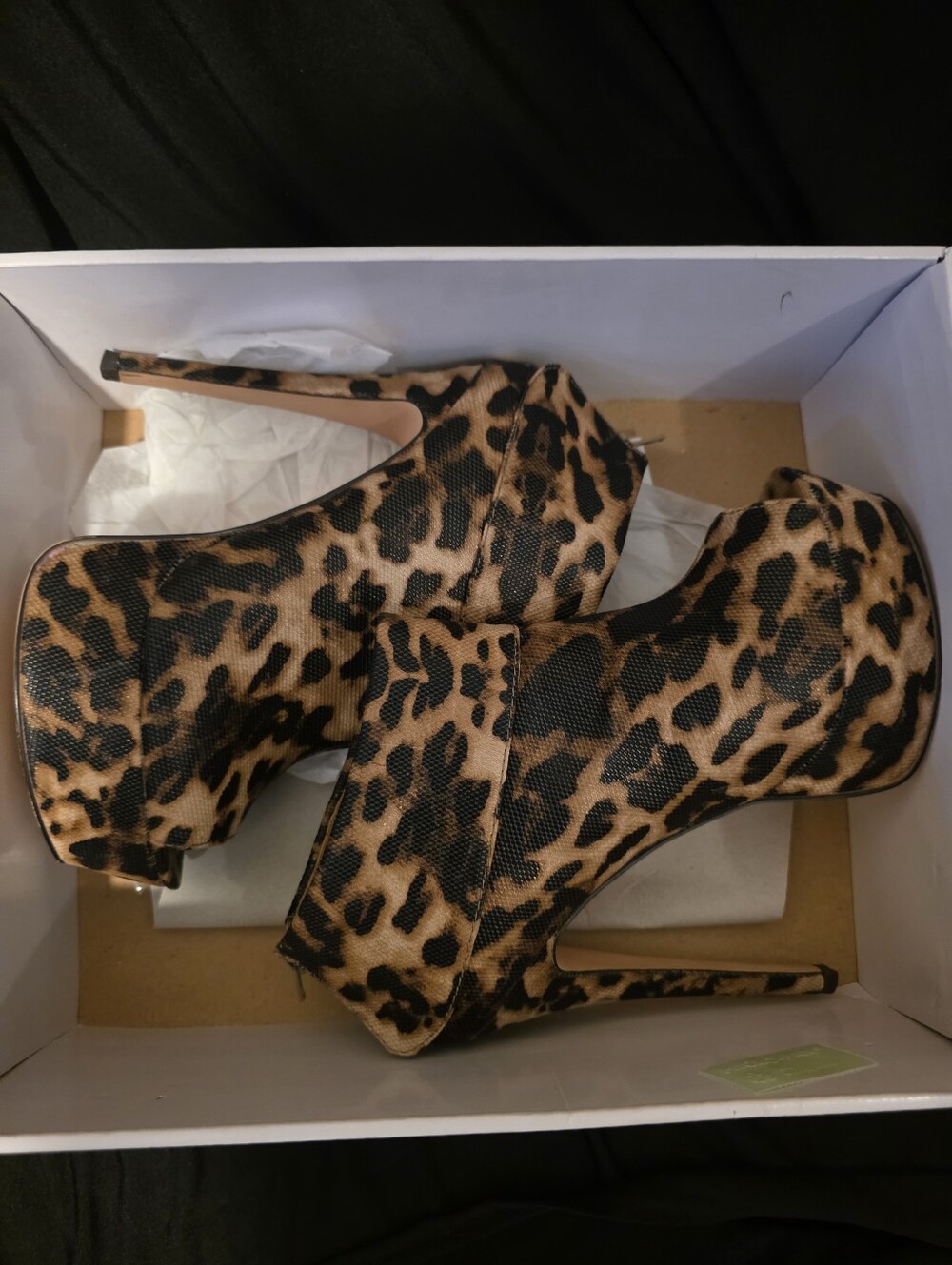 Izabella Rue Leopard Platform Stiletto Booties - Leopard Print